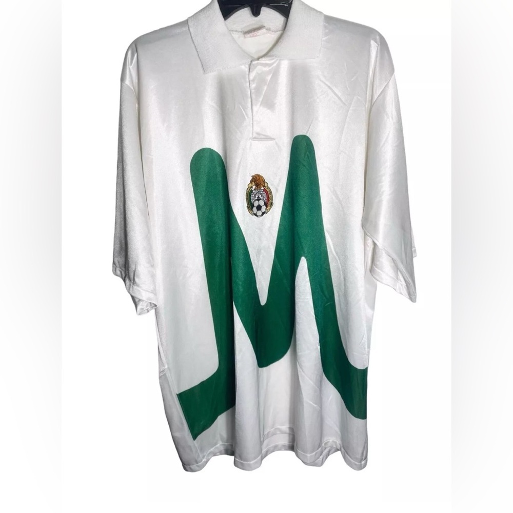VTG Mexico White/Green Soccer Jersey Shirt Men sz 44